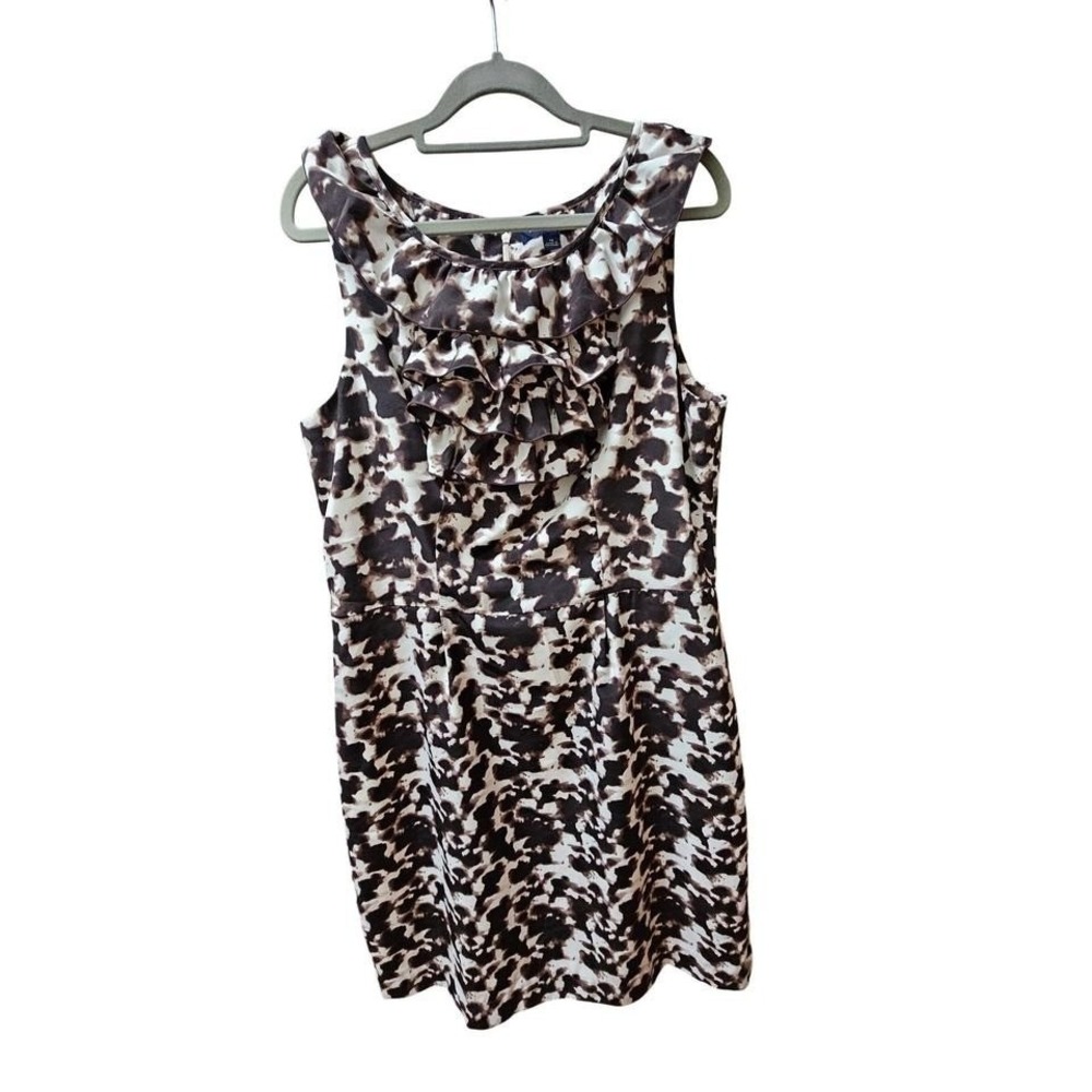 Banana Republic Sleeveless Ruffle Neck Dress Brown Animal Print14 Spring Wedding